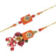 Orange Beads Rakhi with Lumba (Pack of 2)