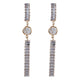 Straight and Golden Drop Earrings with Pearl