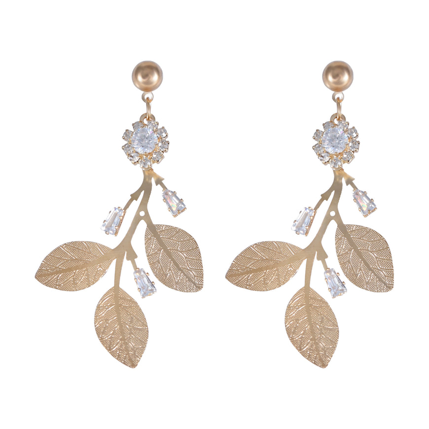 Golden Classic Dangle Leaf Earrings