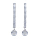 Shoulder Duster Earrings with Pearl (Silver)