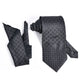 Amelia's Designer Black and White Dots Tie with Pocket Square for Men