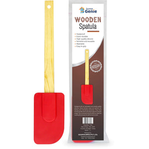 Home Genie Silicone Spatula Set with Wooden Handle for Cooking