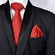 Amelia's Designer Red & Black Lining Tie With Pocket Square For Men