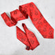 Amelia's Designer Red & Black Tie With Pocket Square For Men