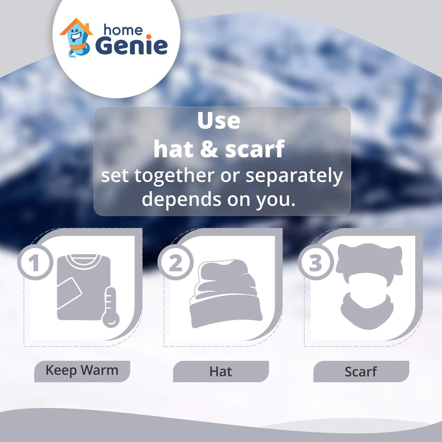 Home Genie Winter Woolen Cap & Scarf Combo for Men & Women