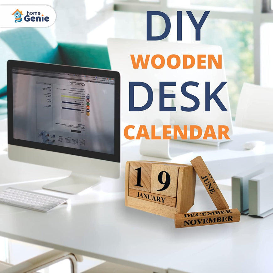 Home Genie New Year Wooden Desk Calendar