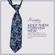 Amelia's Designer Navy Blue Printed Tie With Same Pocket Square For Men