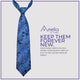 Amelia's Designer Black & Blue Tie With Pocket Square For Men
