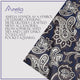 Amelia's Designer Navy Blue & White Tie With Pocket Square For Men