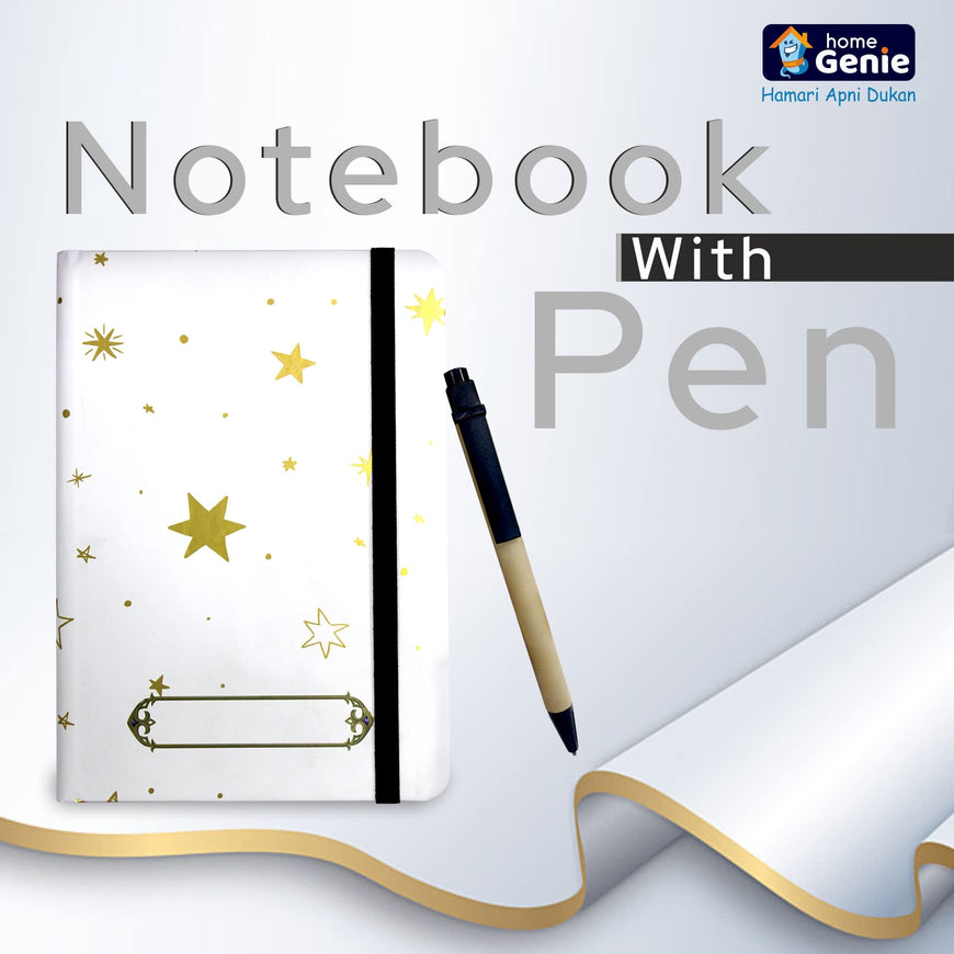 Home Genie White Diary with Golden Stars
