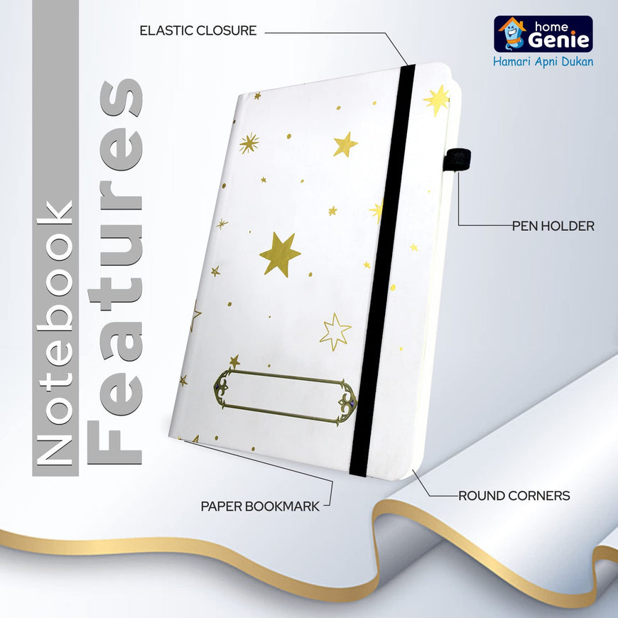 Home Genie White Diary with Golden Stars