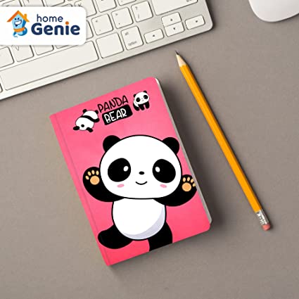 Home Genie Panda Print Pink Cover Notebook Diary