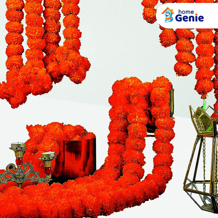 Home Genie Genda Phool Artificial Marigold Fluffy Flower