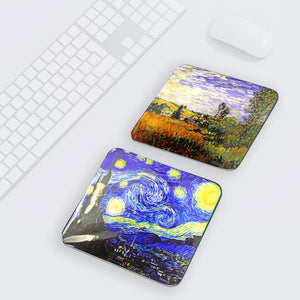 Home Genie Combo of Two Mouse Pad with Unique Artwork | Non-Slip Rubber Base Mouse Pad/ Dishpad - Pack of 2