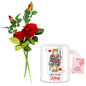 Valentine Rose and You are my King Mug