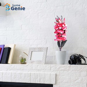 Home Genie Artificial Flower Orchid Bunch with Vase - 5 X 25