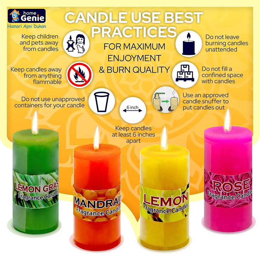Home Genie 4 Fragrance Scented Pillar Candle