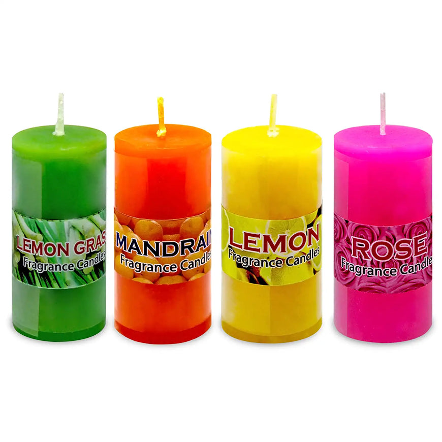 Home Genie 4 Fragrance Scented Pillar Candle