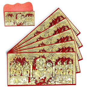 Home Genie Kalamkari Artwork of Ram Darbar Shagun Envelope