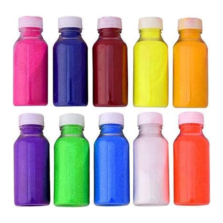 Home Genie  Rangoli Color Powder Plastic Bottle Set of 10
