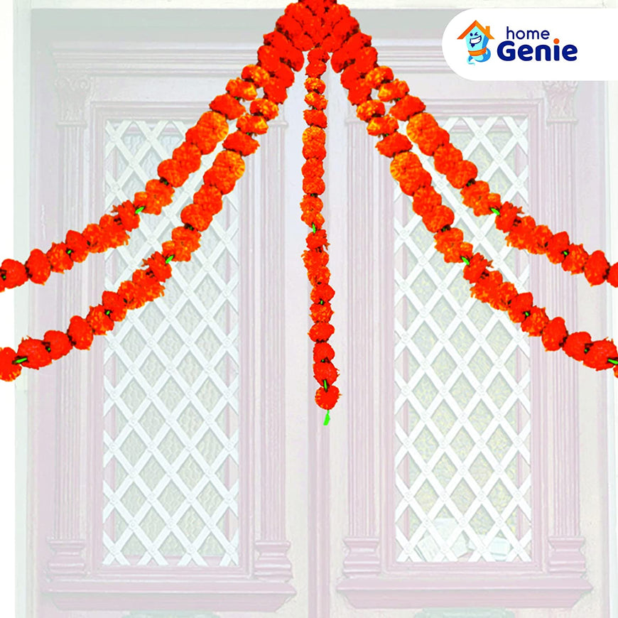 Home Genie Genda Phool Artificial Marigold Fluffy Flower