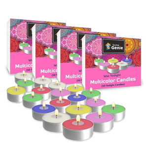 Home Genie Unscented, Smokeless, Dripless, Long Burn Time, Paraffin Wax Tealight Candles